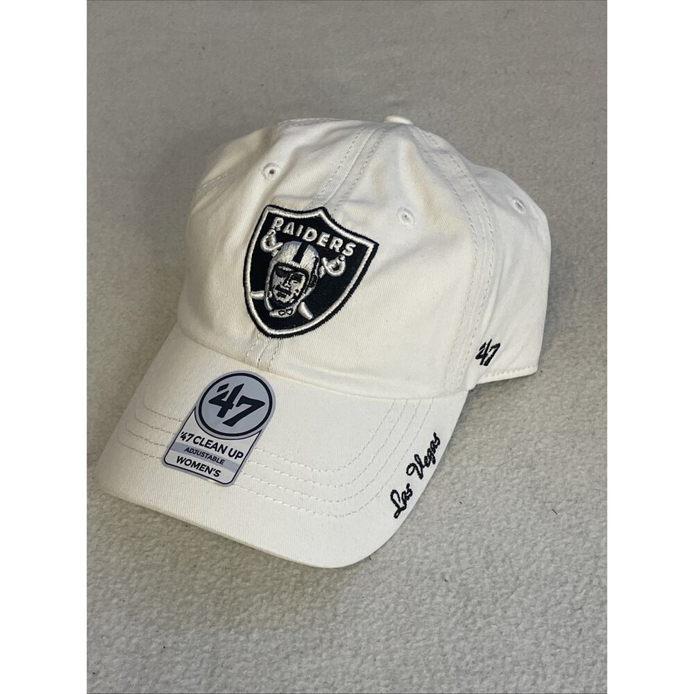 Las Vegas Raiders ‘47 Brand Strapback Cap, All White & Black, New With Tags!